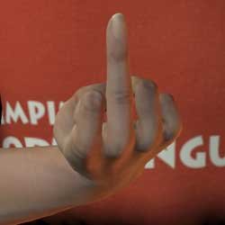 Hand showing the finger